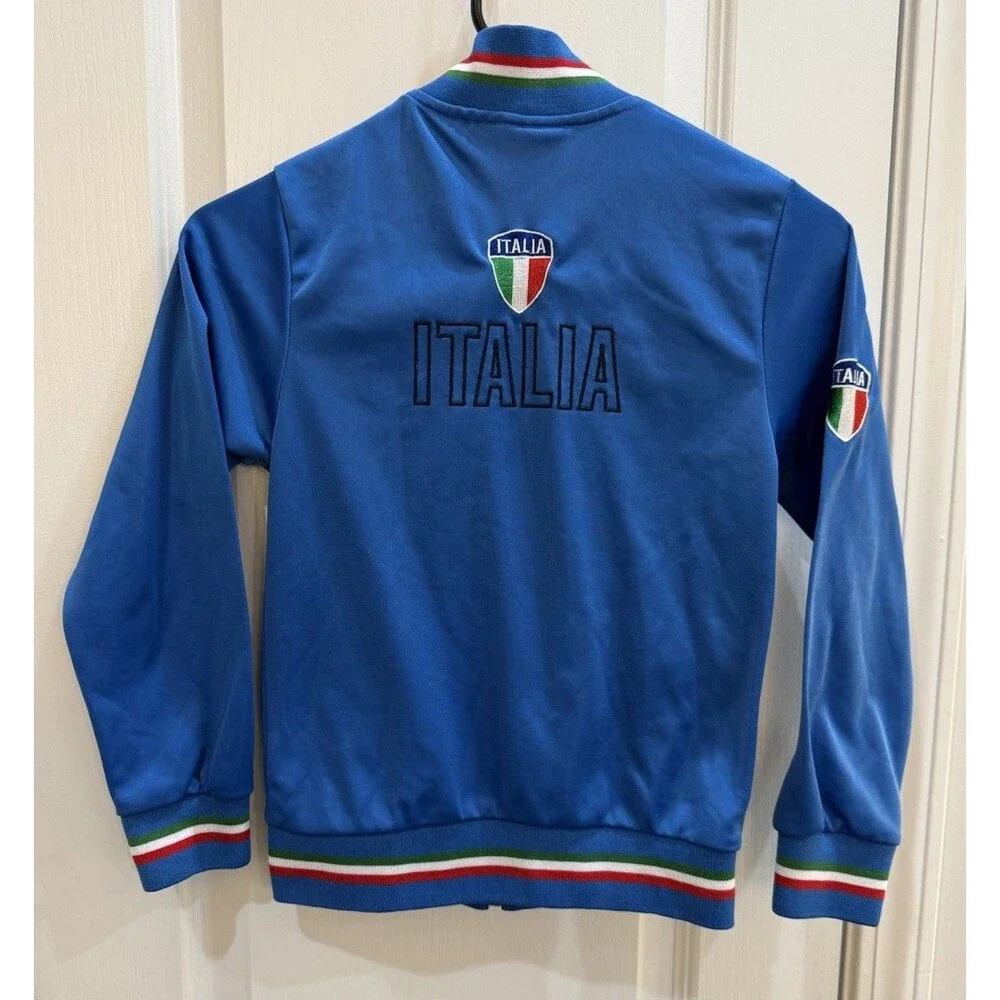 Vintage Italia Soccer Unlimited Full-Zip Jacket Size Youth 7/8 Blue Kids Sports